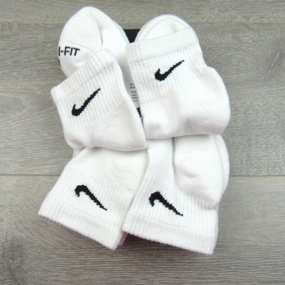 Nike Everyday Plus Ankle Socks White (6 Pack) Womens 6-10 / Youth 5Y-7Y NEW - Picture 6 of 8